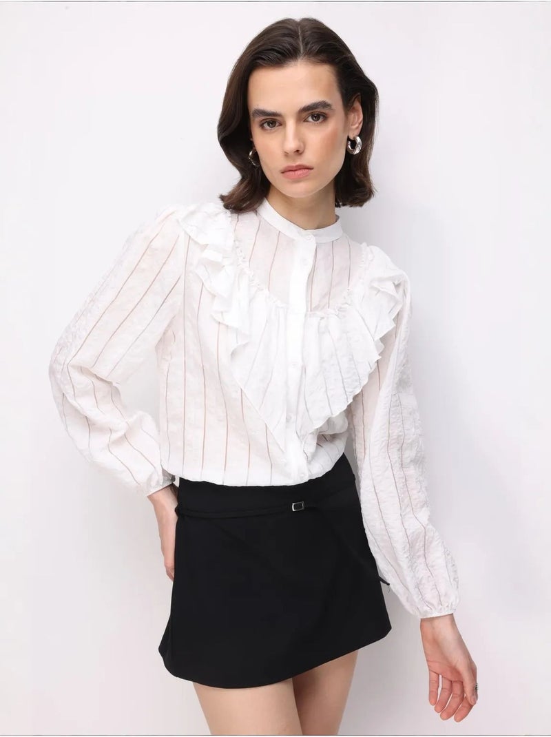Camicia in misto cotone mixray Bianco - Kiabi