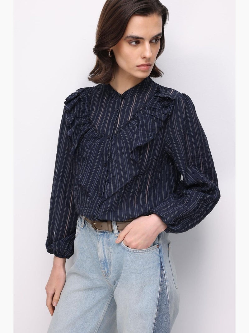 Camicia in misto cotone mixray Blu marino - Kiabi