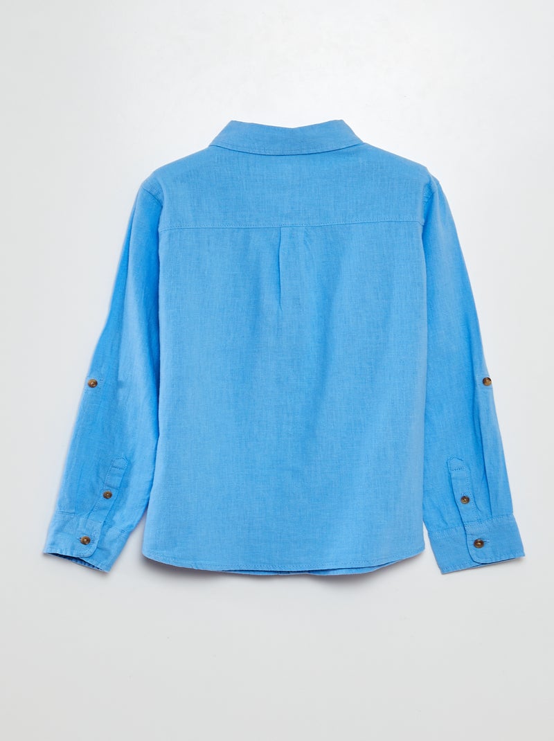 Camicia in misto lino - BLU - Kiabi