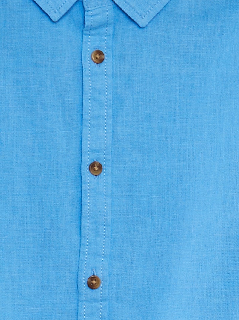 Camicia in misto lino - BLU - Kiabi