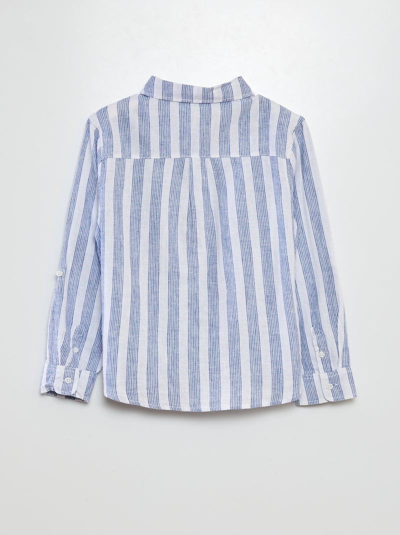 Camicia in misto lino - BLU - Kiabi