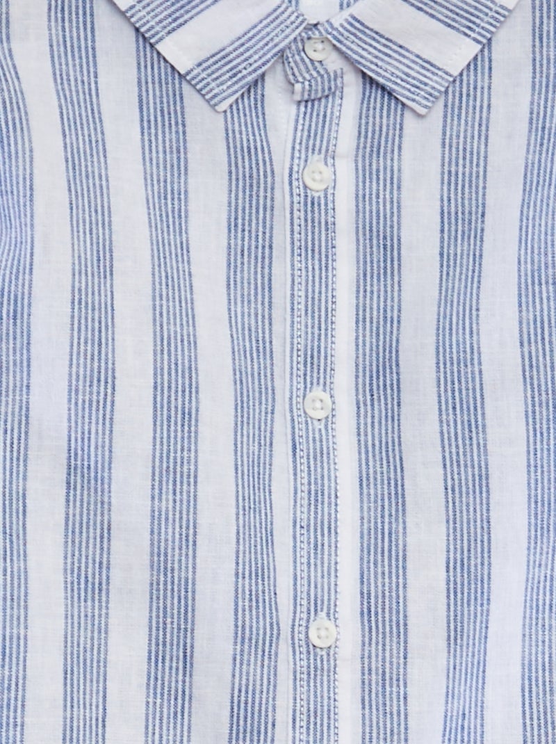 Camicia in misto lino - BLU - Kiabi