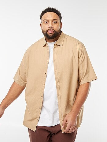 Camicia in misto lino a maniche corte