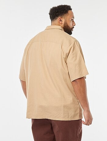 Camicia in misto lino a maniche corte