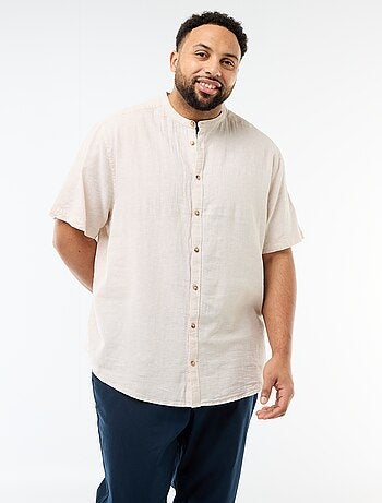 Camicia in misto lino a maniche corte