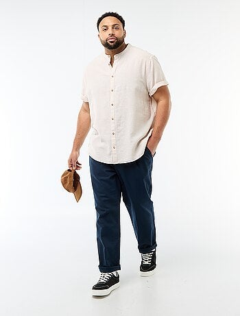 Camicia in misto lino a maniche corte