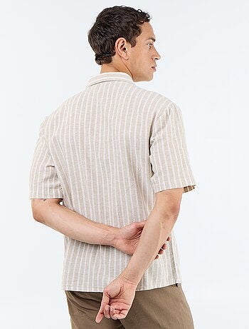 Camicia in misto lino a maniche corte