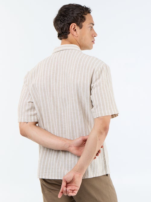 Camicia in misto lino a maniche corte - Kiabi Camicia in misto lino a maniche corte - Kiabi