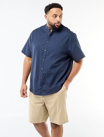 Camicia in misto lino a maniche corte