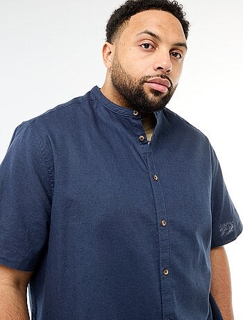 Camicia in misto lino a maniche corte