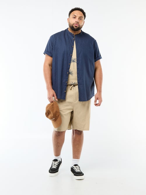 Camicia in misto lino a maniche corte - Kiabi