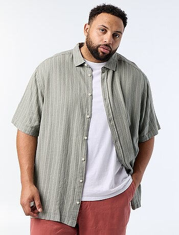Camicia in misto lino a maniche corte
