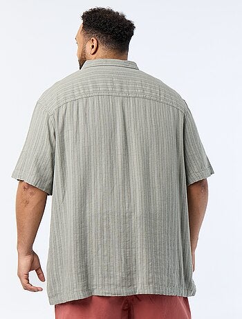 Camicia in misto lino a maniche corte