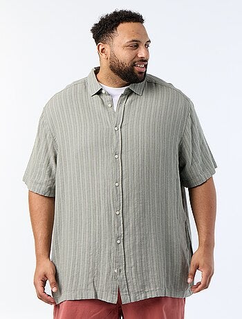 Camicia in misto lino a maniche corte