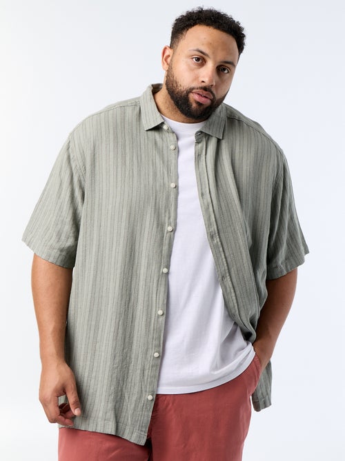 Camicia in misto lino a maniche corte - Kiabi