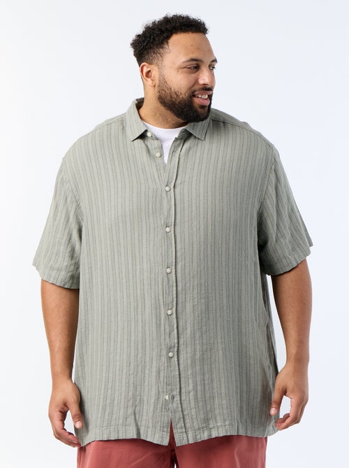 Camicia in misto lino a maniche corte - Kiabi