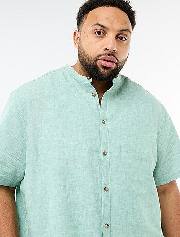 Camicia in misto lino a maniche corte