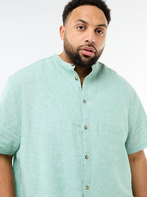 Camicia in misto lino a maniche corte - Kiabi