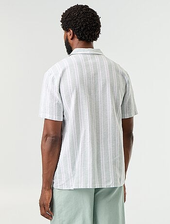 Camicia in misto lino a righe