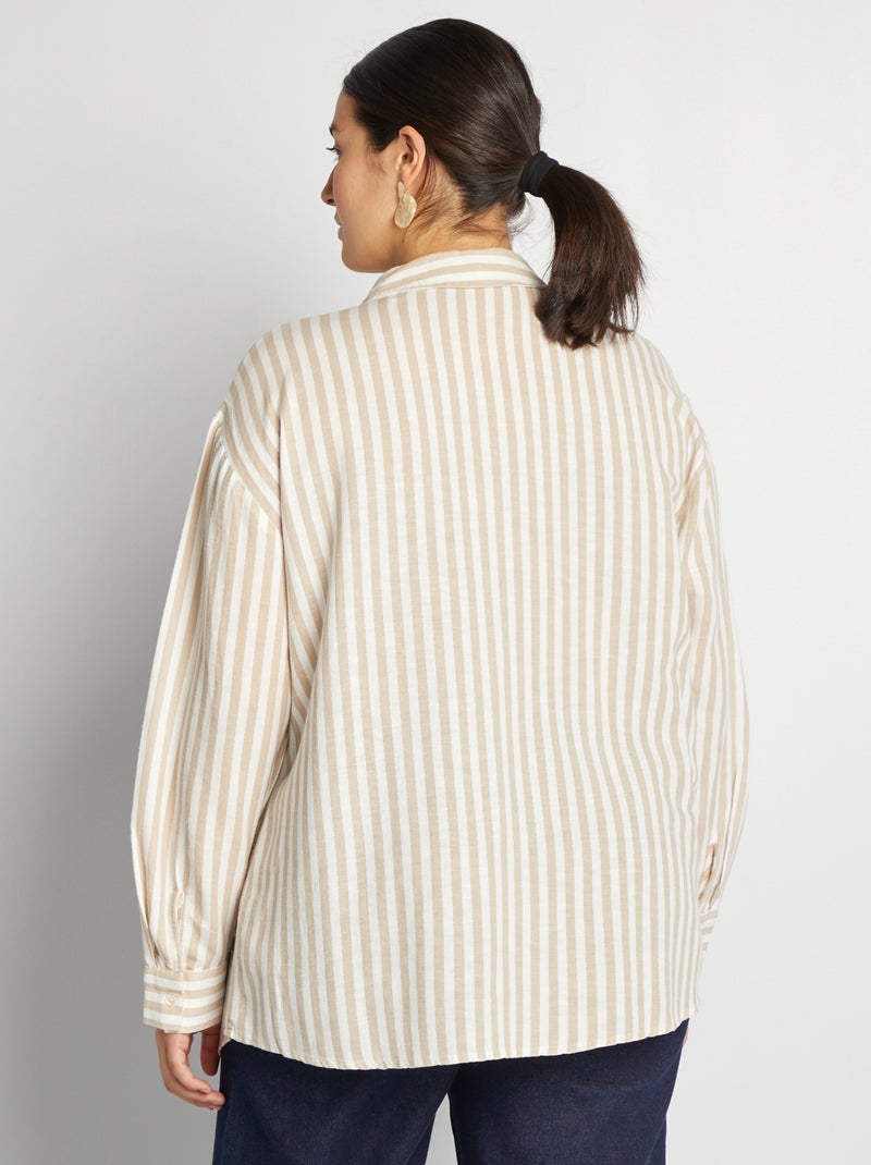 Camicia in misto lino BEIGE - Kiabi