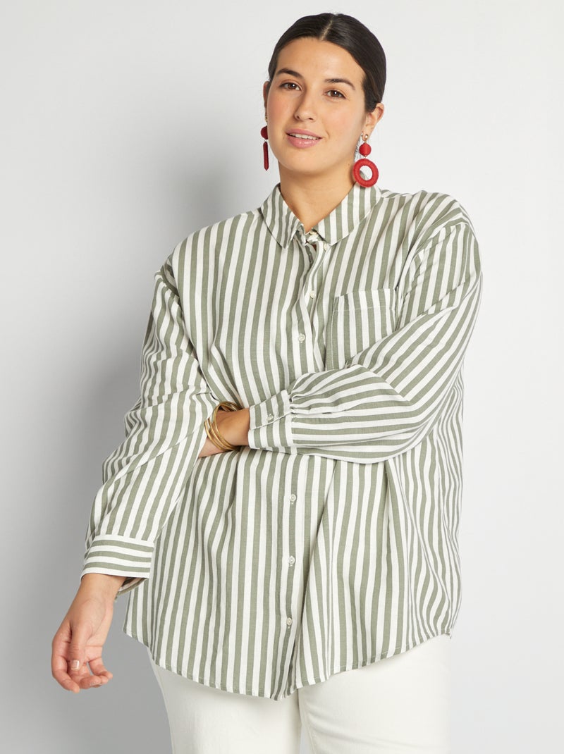 Camicia in misto lino BEIGE - Kiabi