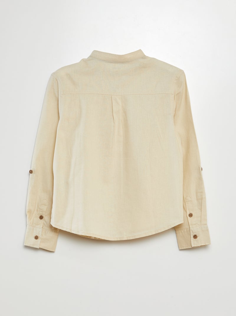 Camicia in misto lino BEIGE - Kiabi