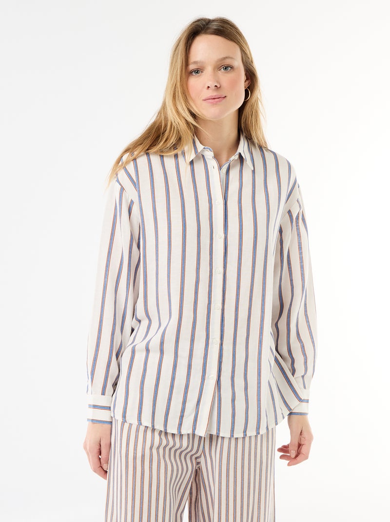 Camicia in misto lino Beige - Kiabi