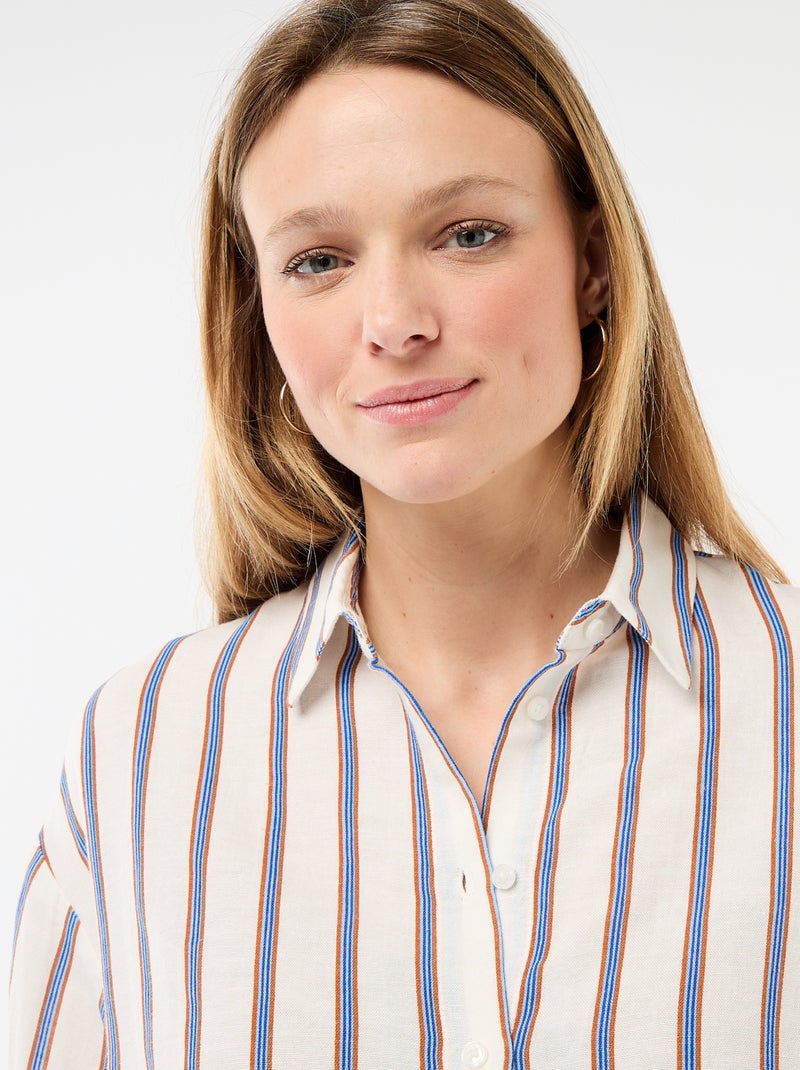 Camicia in misto lino Beige - Kiabi