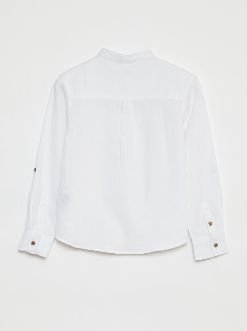 Camicia in misto lino bianco - Kiabi