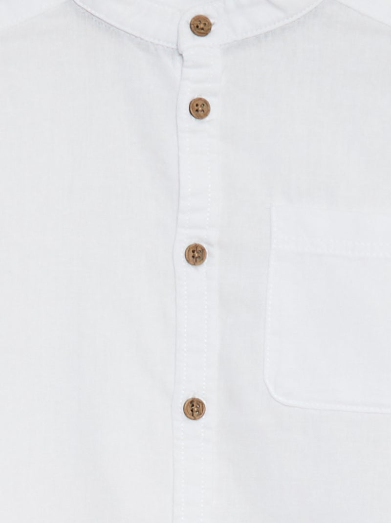 Camicia in misto lino bianco - Kiabi