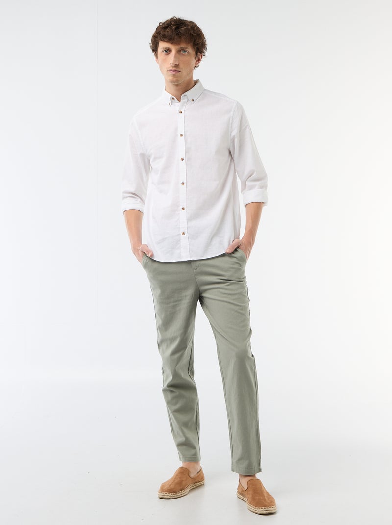 Camicia in misto lino Bianco - Kiabi