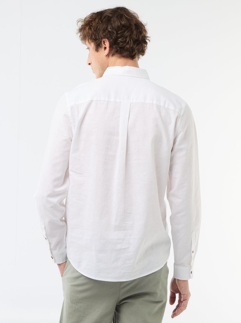 Camicia in misto lino Bianco - Kiabi
