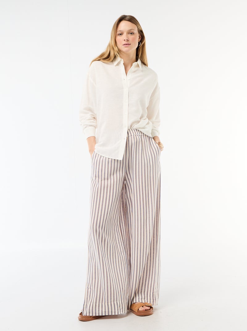 Camicia in misto lino Bianco - Kiabi