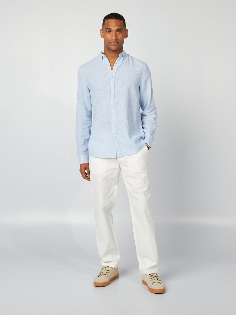 Camicia in misto lino BLU - Kiabi