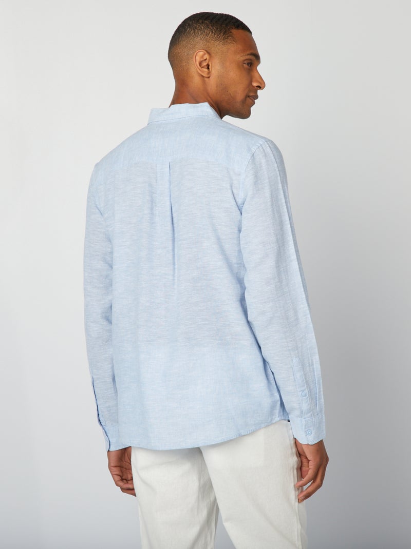 Camicia in misto lino BLU - Kiabi