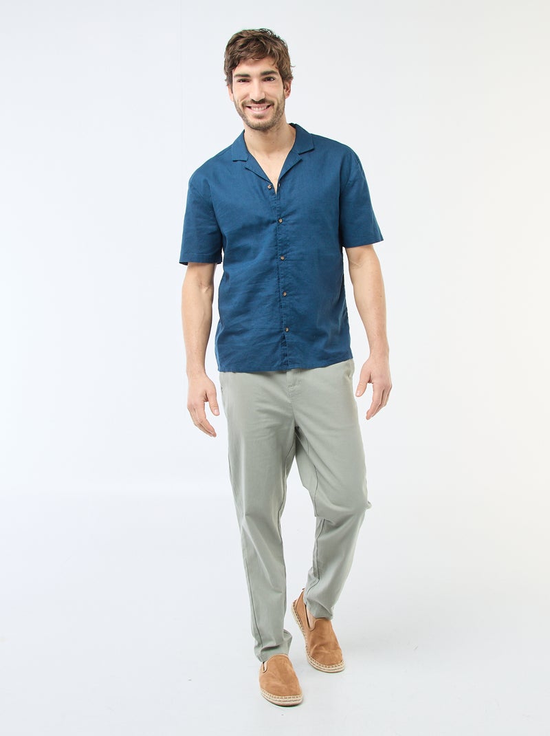 Camicia in misto lino Blu - Kiabi