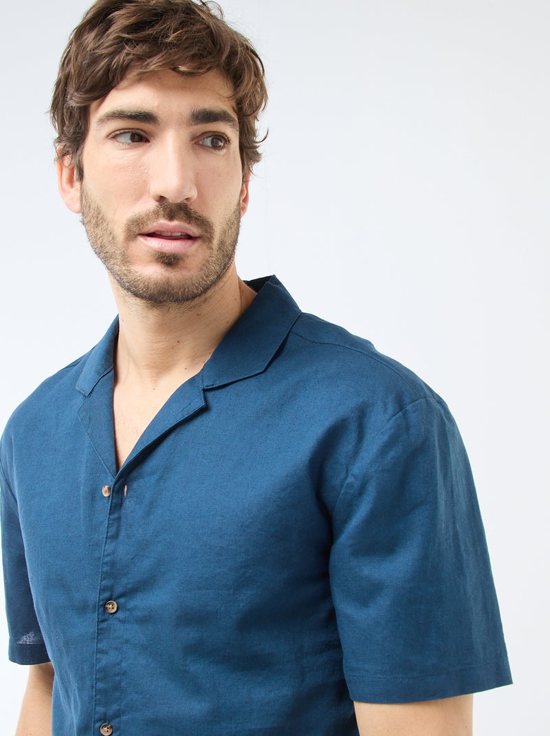Camicia in misto lino Blu - Kiabi