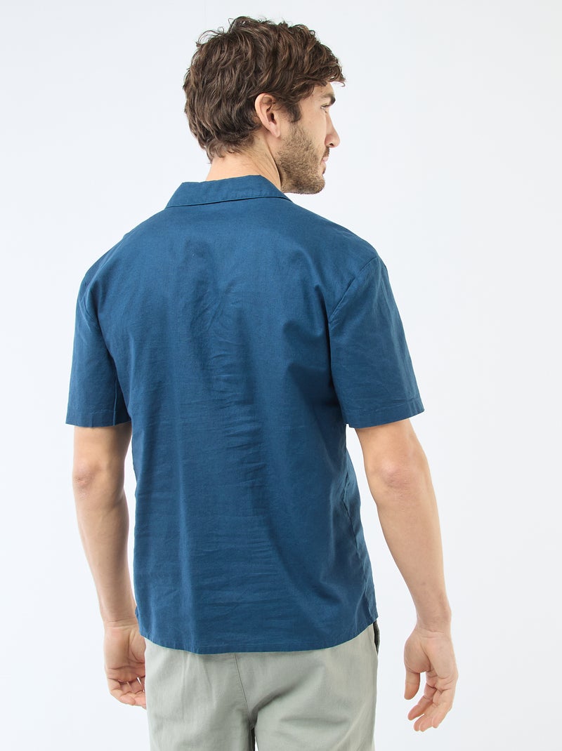 Camicia in misto lino Blu - Kiabi