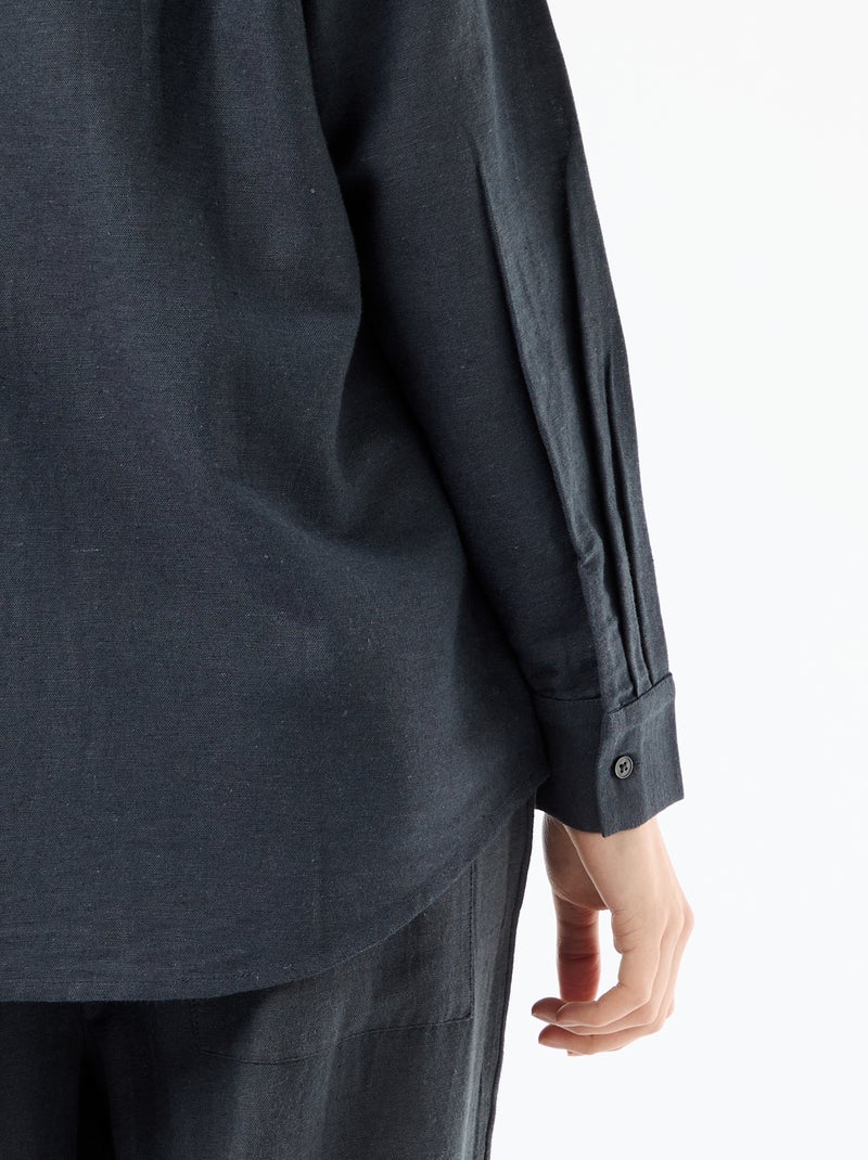 Camicia in misto lino Blu - Kiabi