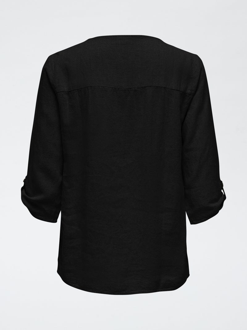 Camicia in misto lino JDY nero - Kiabi