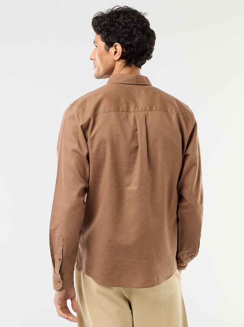 Camicia in misto lino Marrone - Kiabi