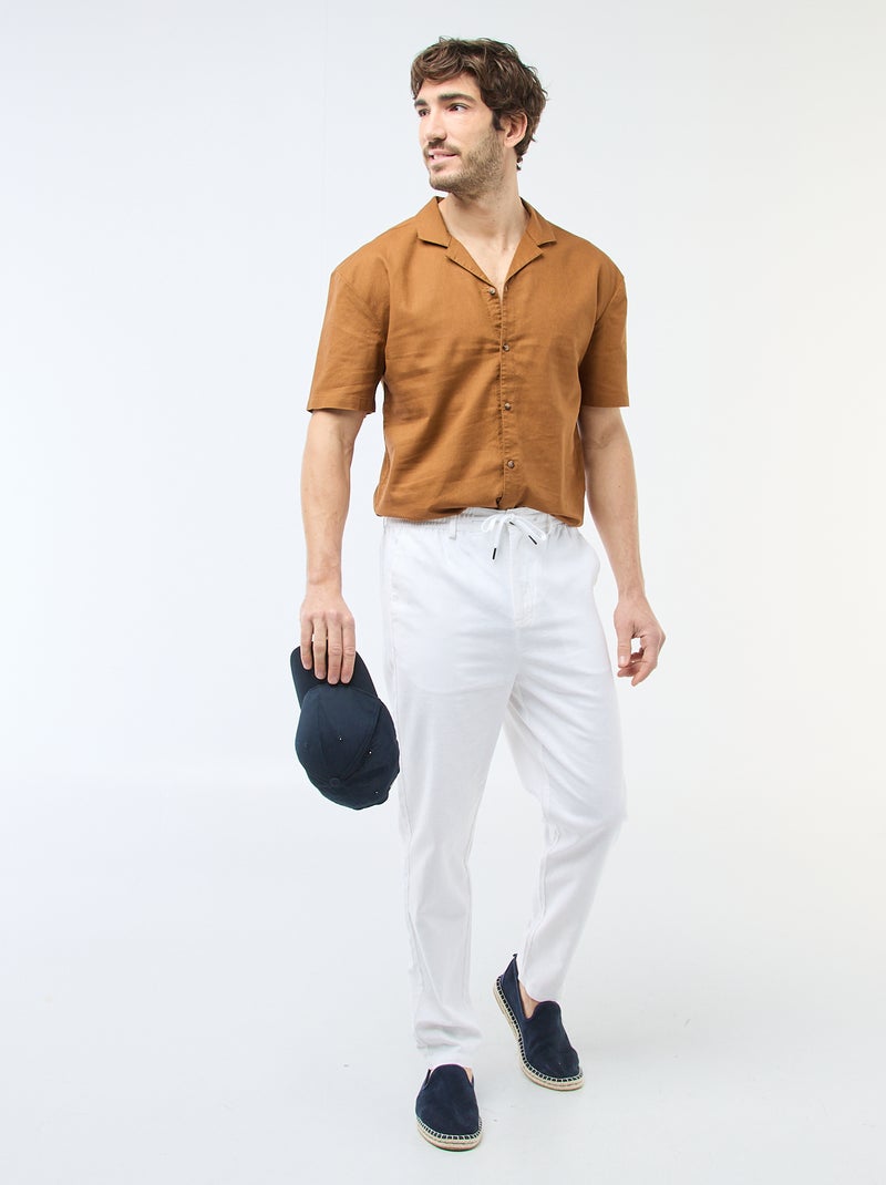 Camicia in misto lino Marrone - Kiabi