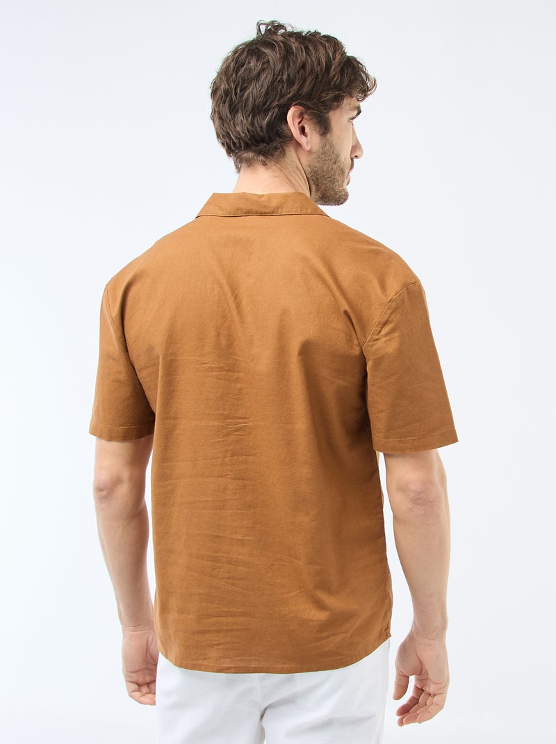 Camicia in misto lino Marrone - Kiabi