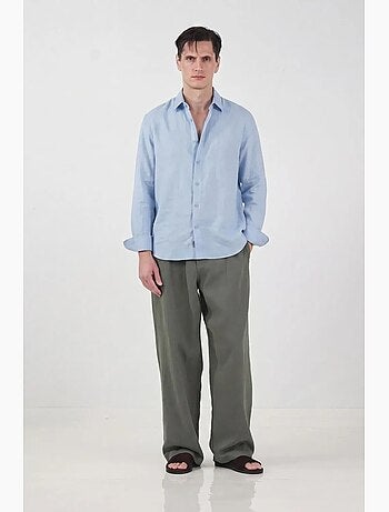Camicia in misto lino oversize da uomo giesto