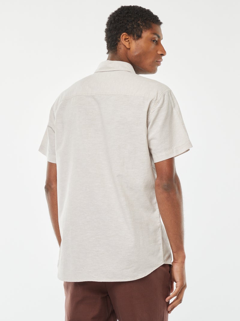 Camicia in misto lino 'Produkt' BEIGE - Kiabi