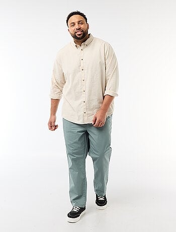 Camicia in misto lino tinta unita