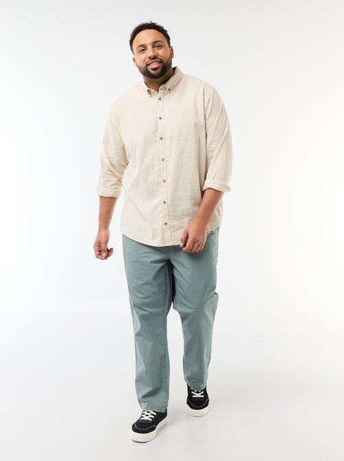 Camicia in misto lino tinta unita - Kiabi