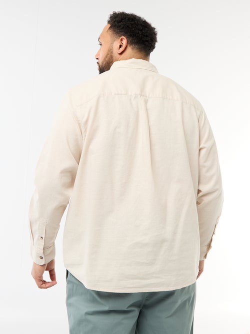 Camicia in misto lino tinta unita - Kiabi
