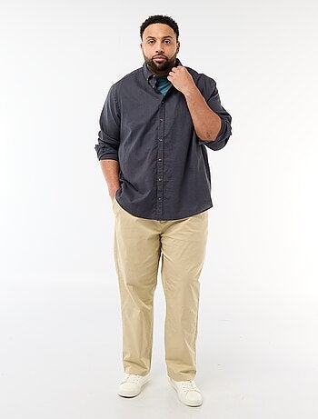 Camicia in misto lino tinta unita