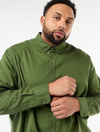 Camicia in misto lino tinta unita